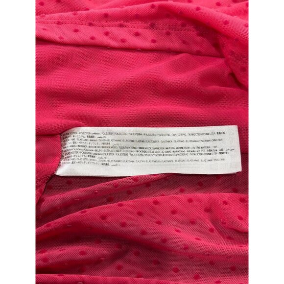 MNG Pink Long-Sleeve Textured Mesh Top Size M - Picture 6 of 13